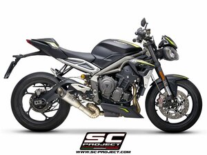 【国内在庫】SC-PROJECT SCプロジェクト S1 サイレンサー & S字フルチタンリンクパイプ バッフル付 STREET TRIPLE 765 S/R/RS 