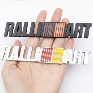 フロントフードグリルバッジ RALLIARTエンブレム ラリーアート 12.6×2.5cm アルミニウム合金　三菱 外装ドレスアップ ☆新品送料無料☆