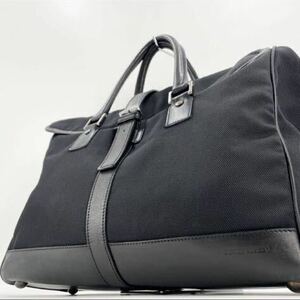 【大容量/美品】 入手困難 Giorgio Armani ジョルジオ アルマーニ ボストンバッグ ビジネス ハンド トート レザー 革 メンズ 通勤 旅行 鞄