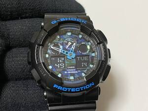 カシオ CASIO Gショック G-SHOCK アナデジ カモフラージュ 柄（文字盤） GA-100CB-1AJF 展示未使用品