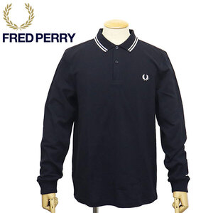 FRED PERRY (フレッドペリー) M3636 LONG SLEEVE TWIN TIPPED SHIRT 長袖 ティップライン ポロシャツ FP538 NAVY／WHITE L