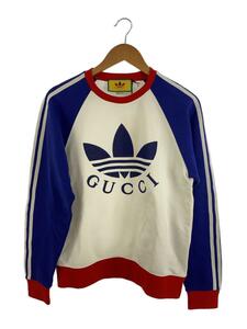 GUCCI◆×adidas/トレフォイルロゴプリント/XS/コットン/WHT/722951