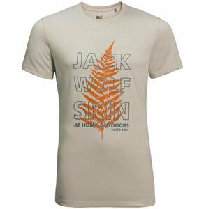 送料無料★即決新品Jack Wolfskinジャックウルフスキン★オーガニックコットン半袖リーフ柄Ｔシャツ★ＥＵサイズＬ★日本サイズＸＬ相当 