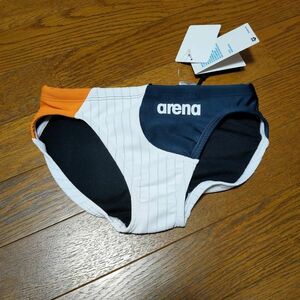 【arena】アリーナ ダブルマットF 白紺オレンジ/サイズL ビキニ 競パン 競泳水着