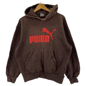 PUMA プーマ プリント パーカー sizeM/ブラウン