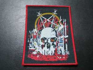 SLAYER 刺繍パッチ ワッペン South of Heaven 赤枠 スレイヤー / metallica iron maiden motorhead helloween exodus testament