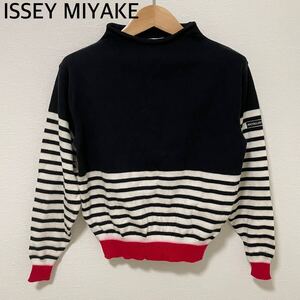 イッセイミヤケ　ボーダーニット　プルオーバー　ハイネック　M ISSEY MIYAKE