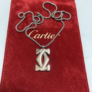カルティエ正規品　人気ビッグチャームネックレス刻印入り美品　ベネチアネックレス60センチ　正規保存袋付き