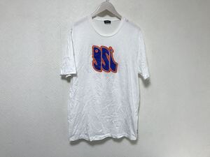 本物ディーゼルDIESELコットンプリントTシャツメンズビジネススーツアメカジサーフ白ホワイトXL