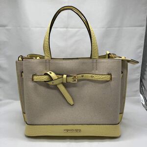 MICHAEL KORS マイケルコース　サッチェルスモール　ハンドバッグ トート ショルダーストラップ付き　2WAY イエロー系 ほぼ未使用　YS 7T6E