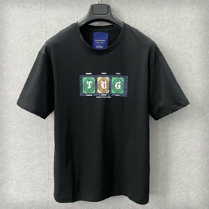 新作個性・半袖Tシャツ 定価2万◆Emmauela・イタリア・ミラノ発◆コットン100％ 高級 薄手 通気 春夏 スウェット 定番 M/46サイズ