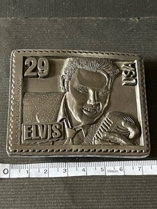 Elvis Presley 記念切手　バックル　限定品　エルヴィス・プレスリー　アメリカ製　ベルト　stamp belt buckle