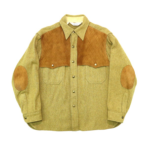 70s ビンテージ WOOLRICH ウールリッチ ウール スエード レザー シャツ ジャケット 70年代 古着 メンズ アメカジ アウトドア ハンティング