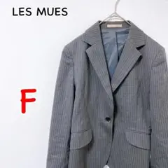 a0362 LES MUES【F】テーラードジャケット ストライプ グレー