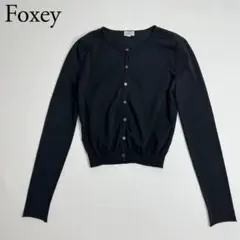 良品　Foxey フォクシー　ニットカーディガン　トップス　ブラック　40