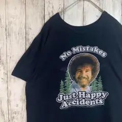 アメリカ古着 Bob Ross 写真プリントTシャツ ブラック XLサイズ