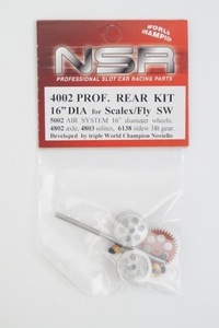 新品 NSR 1/32 PROF. REAR KIT 16 DIA for Scalex/Fly SW サイドワインダー ギア アルミホイール 4002 スロットカー