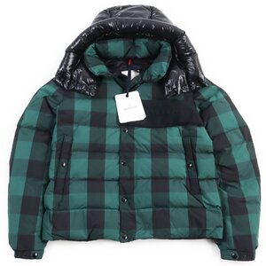 未使用品●MONCLER モンクレール 2019年製 1A54410 AUBRAC ダブルジップ フーデッド ダウンジャケット グリーン 3 国内正規品 メンズ