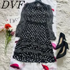 【美品】DIANEvonFURSTENBERG シフォンワンピース 0 ブラック