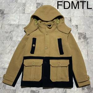 FDMTL パッチワーク オーバーダッフルコート フード取り外し可 岡山倉敷 高品質 DETAIL ミリタリーデザイン 日本製 サイズL 玉FS1110