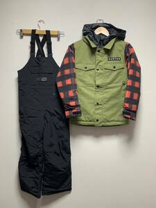 [BURTON] DRY/RIDE BOYS UPROAR JK+YTH SKYLAR BIB PT スノボウェア セットアップ 上下セット S 120 ジャケット パンツ キッズ バートン