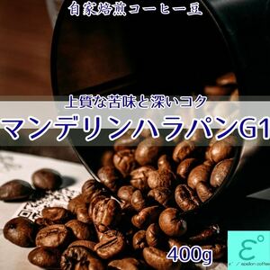 お得！贅沢なひとときを！マンデリンハラパンG1 400g 受注焙煎 自家焙煎コーヒー豆 コーヒー豆 深煎り アイスコーヒーにも