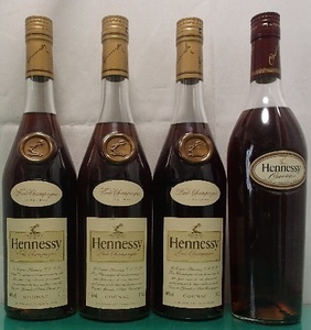 1003/ブランデー BRANDY/HENNESSY ヘネシー VSOP×3本&Cuvee Superieure キュヴェ スペリオール×1本 計4本/赤へネ 終売品/未開栓/稀少レア