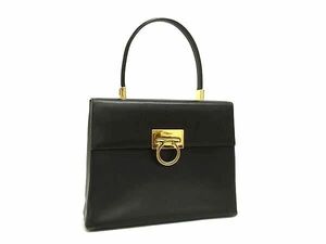 1円 ■美品■ Salvatore Ferragamo フェラガモ AF-21 8657 ガンチーニ レザー ワンハンドル ハンドバッグ ブラウン系 FF0343