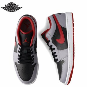 新品 28cm ナイキ エア ジョーダン ブラック レッド 赤 黒 グレー NIKE AIR JORDAN 1 LOW ファイヤーレッド 箱付き 未使用 正規品 本物