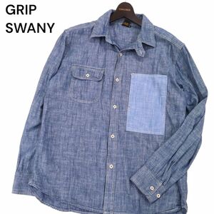 GRIP SWANY グリップスワニー GSS-08 通年 長袖 シャンブレー ワーク シャツ Sz.XL　メンズ　I4T02266_7#C