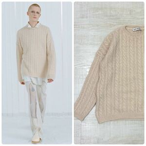 22aw 2022 OUR LEGACY アワーレガシー POPOVER ROUNDNECK ラウンドネック セーター ドロップショルダー ケーブル ニット 44 定価67,100円