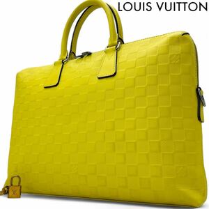 1円〜■希少色■ LOUIS VUITTON ルイヴィトン ポルトドキュマン ジュール ダミエアンフィニ イエロー レザー 本革 A4可 PDJ メンズ N41391