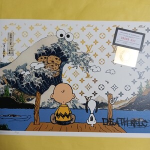 DEATH NYC 世界限定100枚 アートポスター　スヌーピー　SNOOPY　チャーリーブラウン　クッキーモンスター　COOKIE MONSTER 浮世絵 葛飾北斎