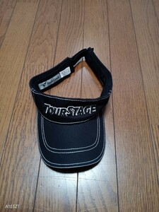 913【中古品　美品】TOURSTAGE　ツアーステージ　サンバイザー　日除け　日差しよけ　サイズ調節可能　ブラック　黒　サイズフリー