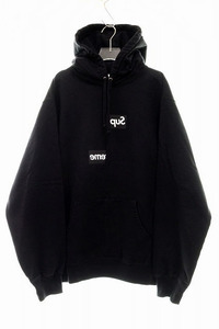 シュプリーム SUPREME 18AW COMME des GARCONS SHIRT Split Box Logo Hooded Sweatshirt XL Black スプリット ボックス ロゴ パーカー 2407