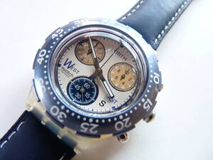 未使用電池交換済 スウォッチ Swatch アクアクロノ 1996年モデル ミディアムサイズ Blue Royal SEK106