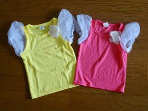 韓国子供服　レース袖Tシャツ2枚セット　姉妹　サイズ90 100