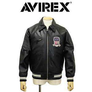 AVIREX (アヴィレックス) 783-3950007 LIGHT SIGNATURE VARSITY JACKET ライト シグネチャー ヴァーシティ レザージャケット 010BLACK XL