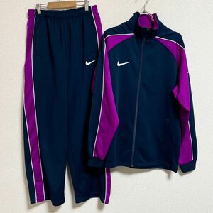 NIKE ナイキ ジャージ セットアップ トラックジャケット スウェットパンツ ウエストゴム ネイビー パープル メンズ サイズ XL ＊BJ