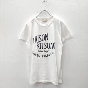 4-0702S♪MAISON KITSUNE ロゴプリント サイズS 半袖Ｔシャツ カットソー ホワイト メゾンキツネ 235401