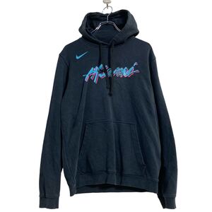 NIKE プリント スウェット パーカー M ブラック ナイキ プルオーバー 古着卸 アメリカ仕入 a608-5769