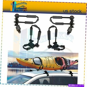 4PCSカヤックラックカヌーボートサーフ荷物キャリアルーフトップマウントバーユニバーサル4pcs Kayak Rack Canoe Boat Surf Luggage Carri