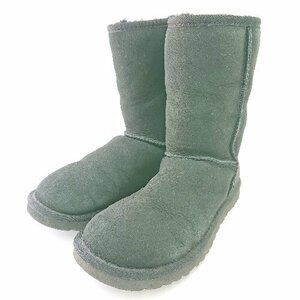 ■ UGG アグ ボア フラット ぺたんこ ショート丈 ムートンブーツ サイズ23.0 ブラック レディース E