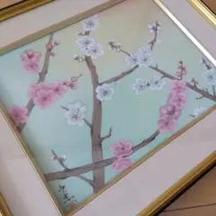 梅の花 枝 うめ ウメ 絵画 油絵