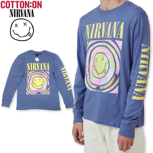 ★日本未発売 NIRVANA公認 ニルヴァーナ公式 COTTON ON USA コットンオン 限定販売 新品 NIRVANA スマイリー ロングスリーブTシャツ L表記