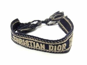 ■極美品■ ChristianDior ディオール J’ADIOR オブリーク キャンバス ブレスレット バングル メンズ レディース ネイビー系 AP6749