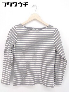 ◇ BEAMS HEART ビームス ハート ボーダー柄 長袖 Tシャツ カットソー グレー レディース