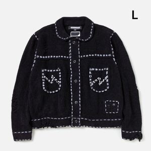 完売品 NEIGHBORHOOD x PHINGERIN PG1 SAVAGE KNIT BLACK ネイバーフッド フィンガリン サベージ ニット ジャケット ブラック 新品 Lサイズ