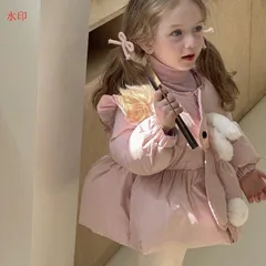 ダウンコート 女の子 ダウンジャケット キッズ アウター 子供 コート 冬服 幼児 赤ちゃん キッズ フード付きコート うさぎ耳付き 防寒 かわいい 子供服 通学 キッズ服 秋冬 冬 通園 防寒 冬服