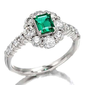 プラチナ エメラルド ダイヤモンド リング 12号 E0.51ct D0.89ct Pt900 指輪 アクセサリー レディース 女性 誕生日 バースデー プレゼント